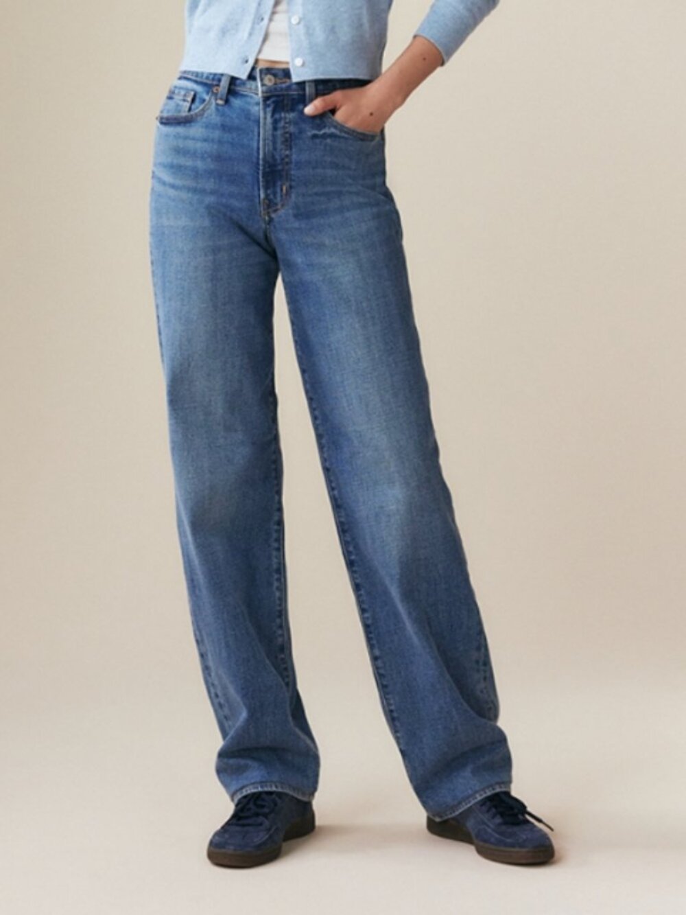 Old Navy OG Loose High Rise Jeans 8 Petite Medium Wash